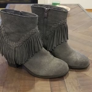 Sbicca Grey Fringe Boots